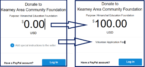Volunteer Application Fee PayPal